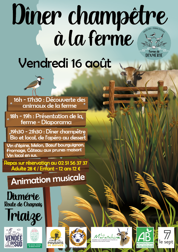 Affiche dîner champêtre Dixmerie 2024